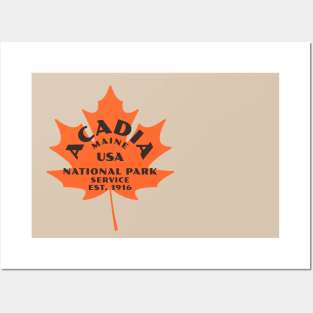 Acadia National Park Maple Leafe Logo Posters and Art